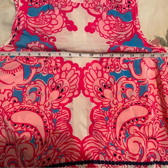 Lilly Pulitzer Iona Shell Engineered Safari silk pink white blue back buttons - Picture 8 of 13